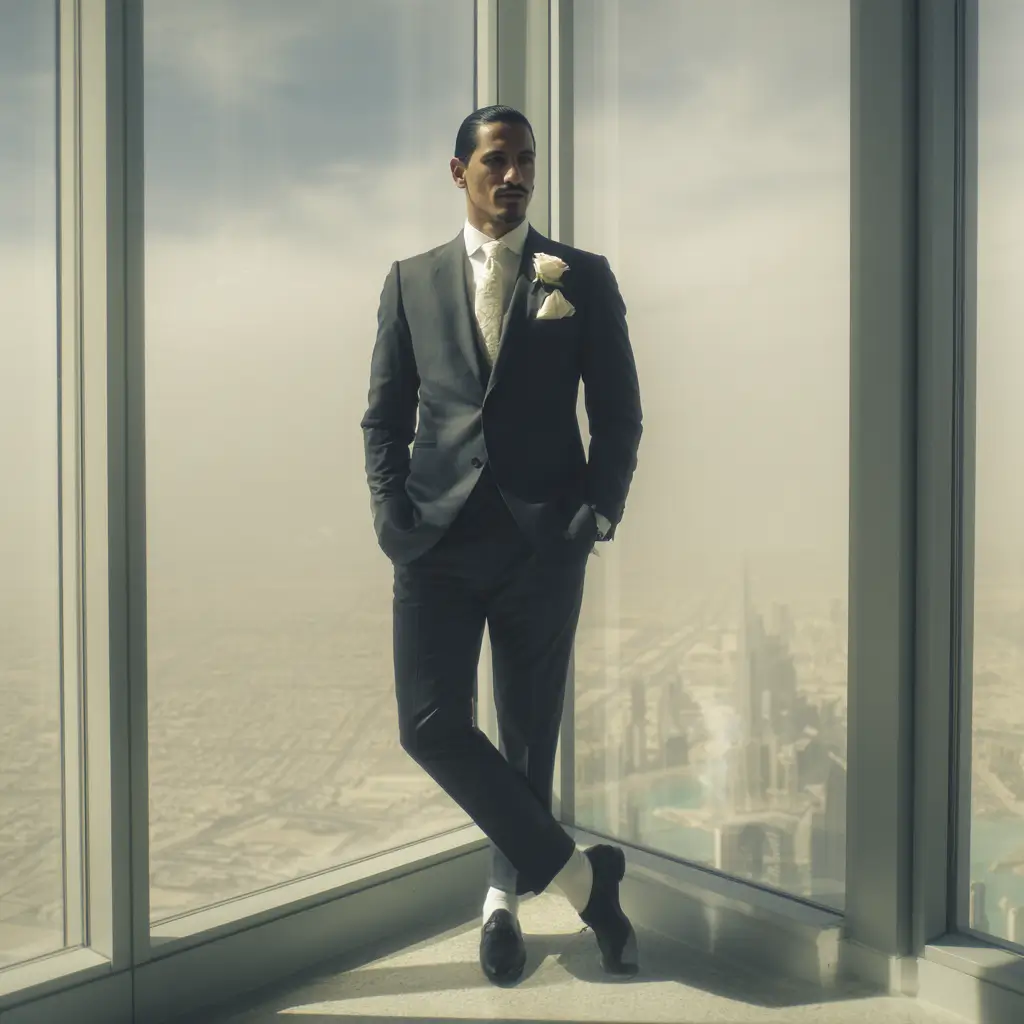 Complete men's suit bundle — jacket, pants, shirt, tie and socks