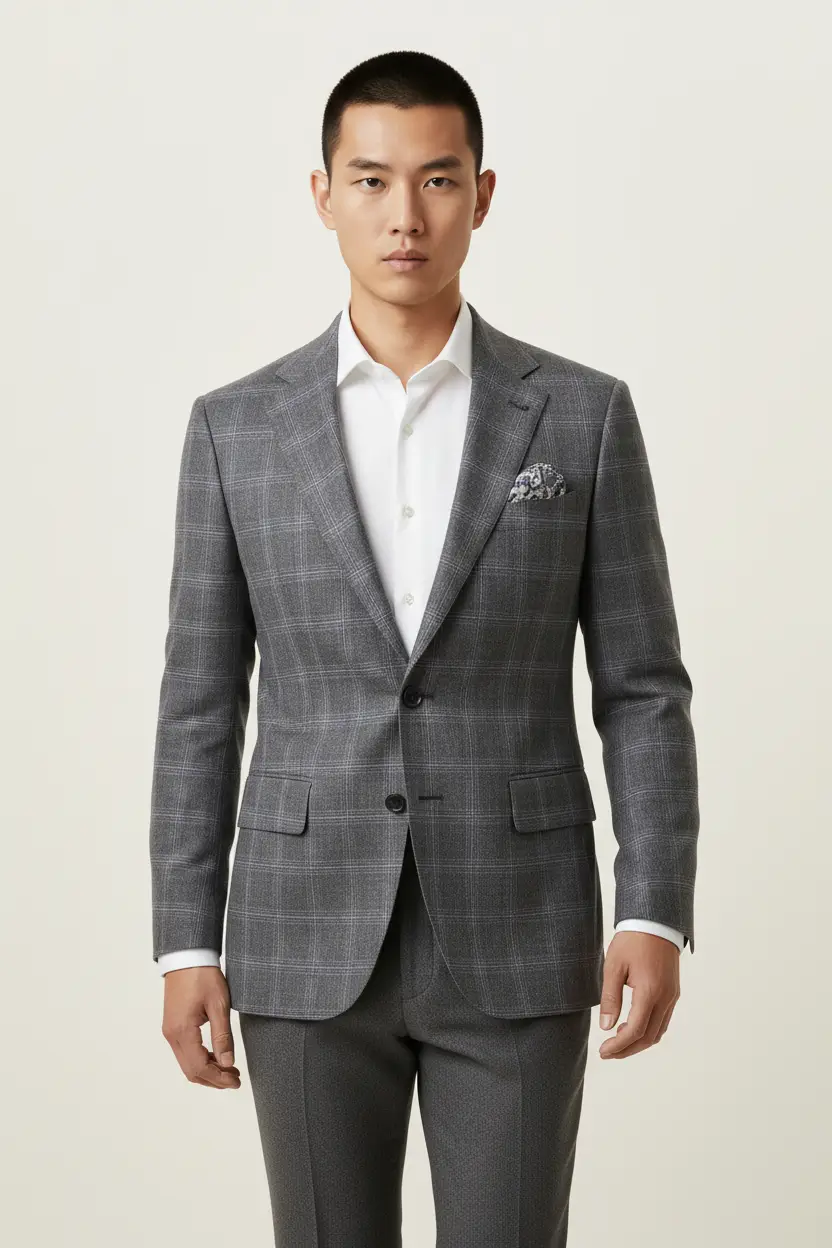 Men's Gray Check Jacket Blazer/Sports Coat Image 1