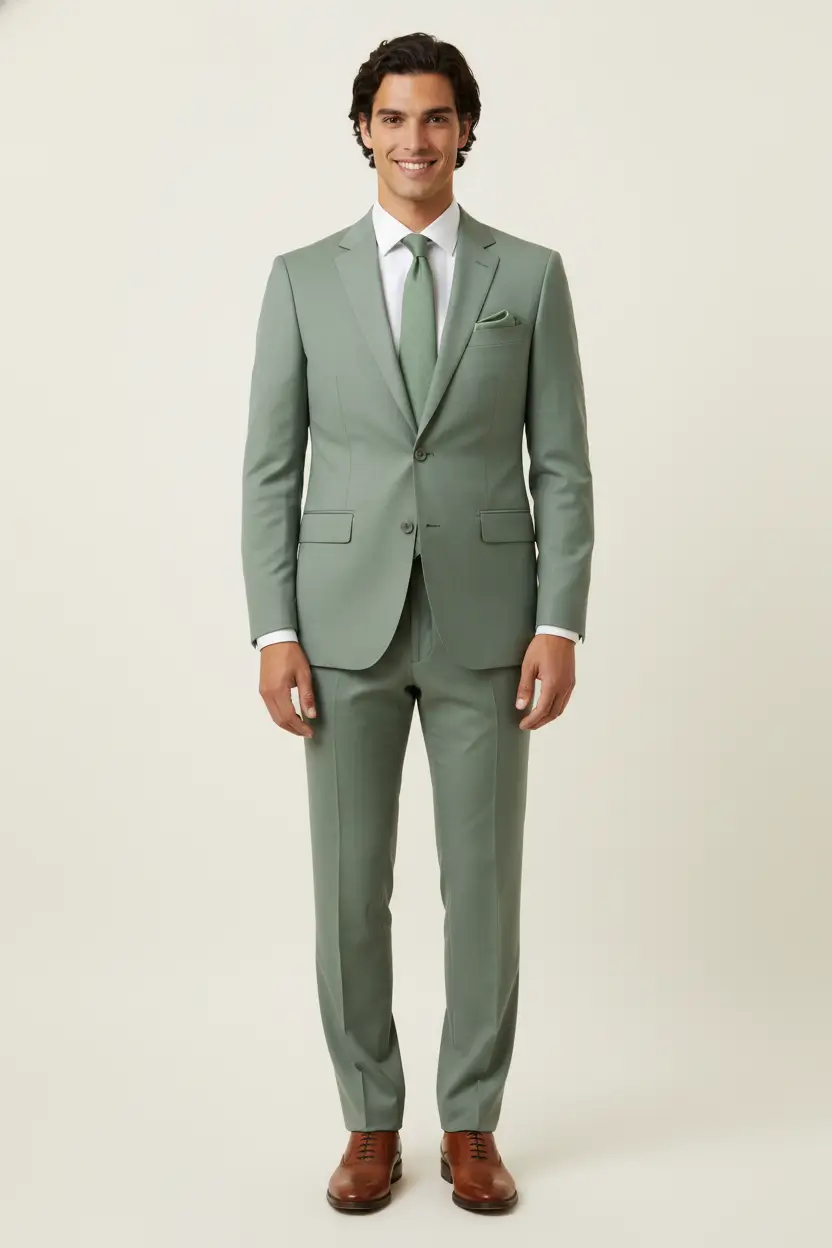 Men's Sage Green Suit Slim Fit Image 1