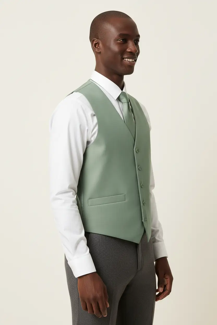 Men's Sage Green Vest Image 2