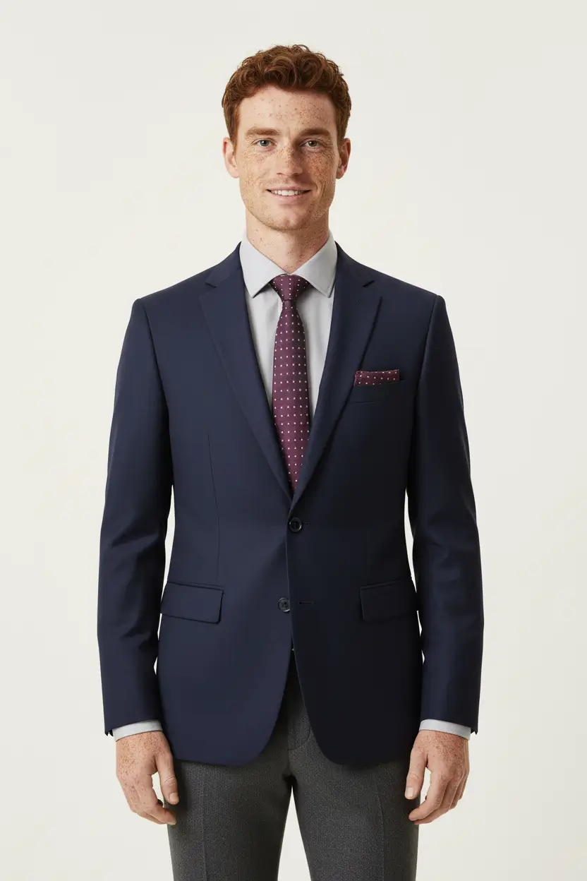 Men's Solid Ink Blue Navy Blazer/Sport Coat Image 1
