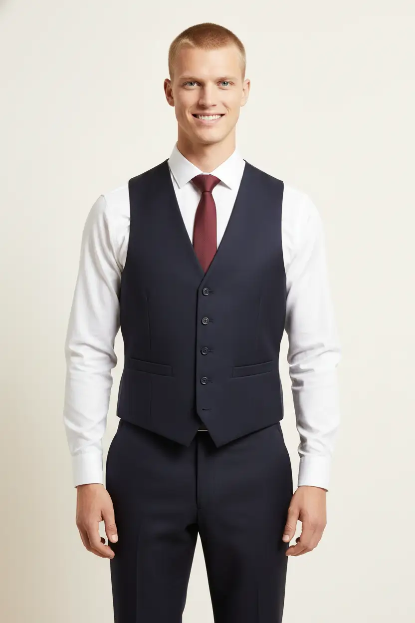 Men's Ink Blue Vest Image 1