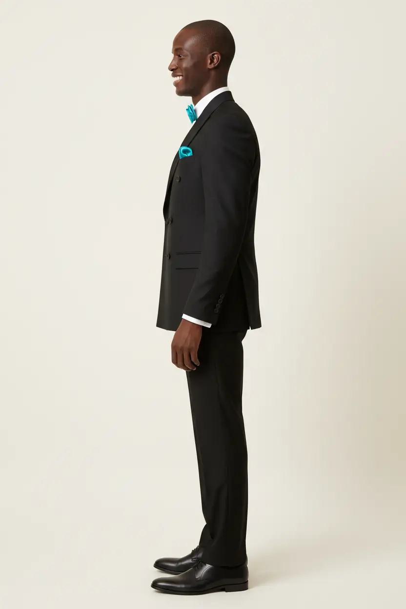 Men's Black Tuxedo Slim Fit Double Breasted Image 2