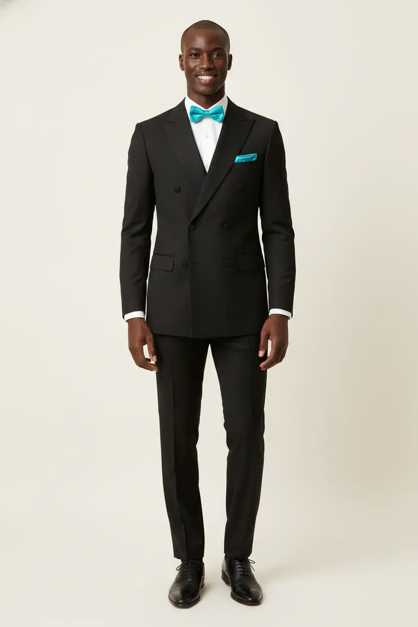 Men's Black Tuxedo Slim Fit Double Breasted Image 1