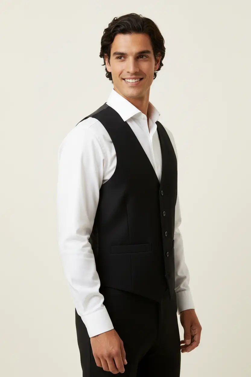 Men's Black Vest Image 2