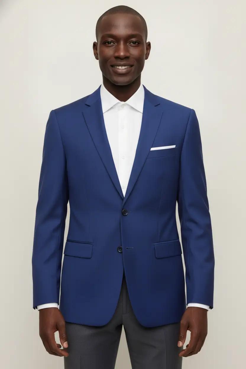 French Blue Suit Jacket Image 1