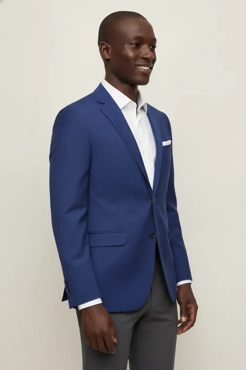 French Blue Suit Jacket Image 2