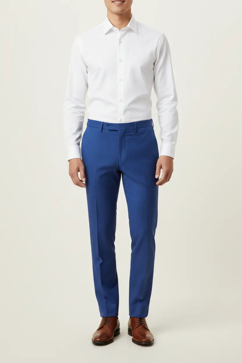 Men's French Blue Classic/Slim Pants Image 1