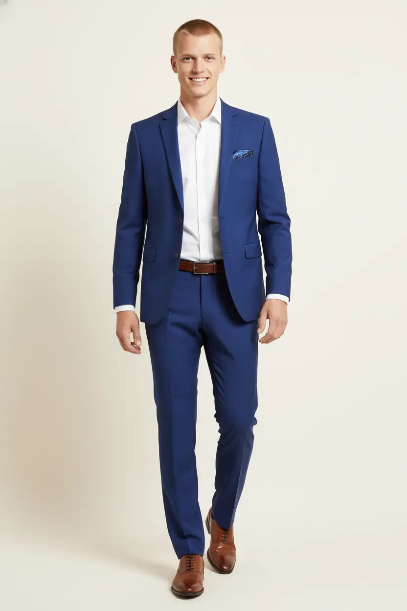 Men's French Blue Suit Image 1