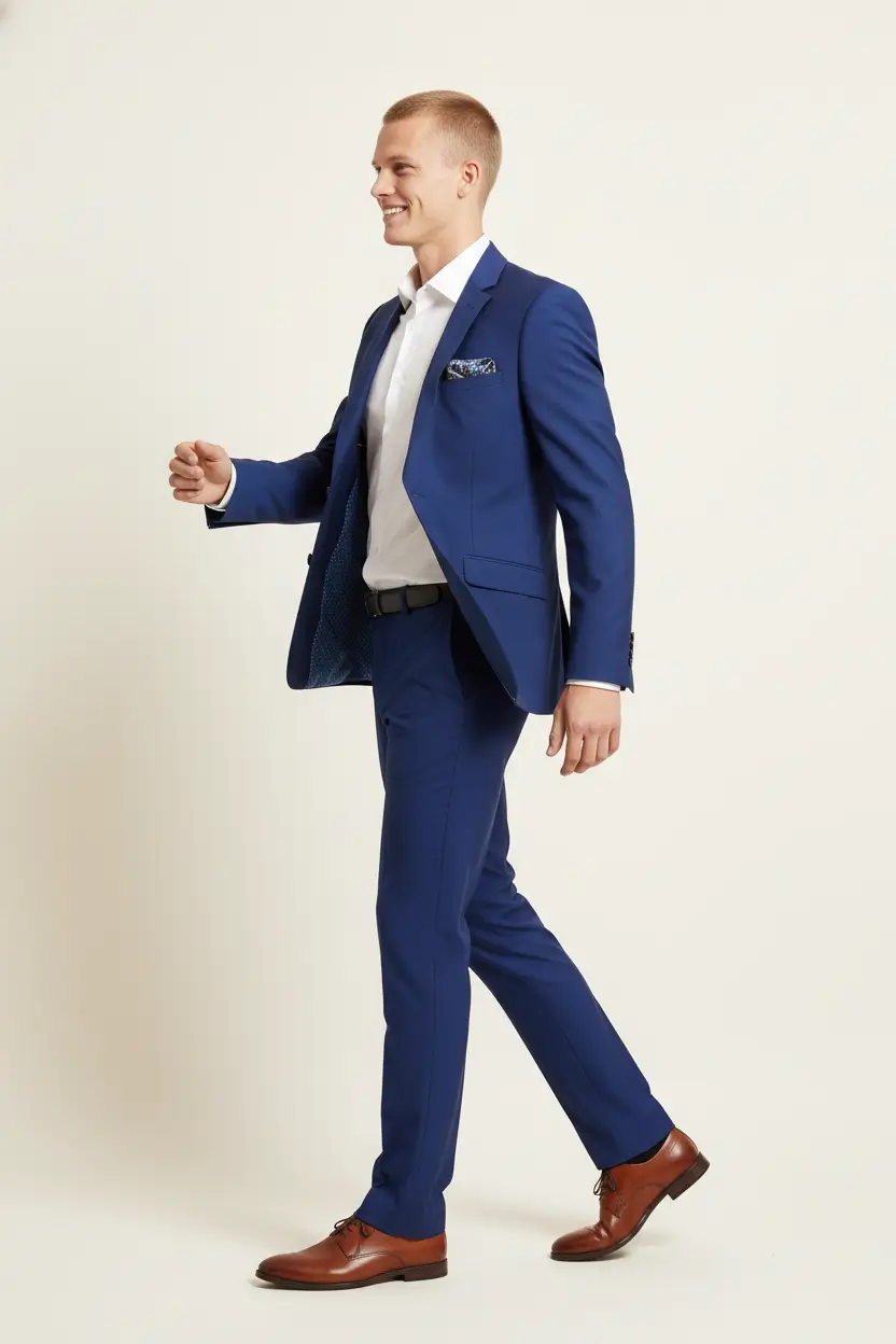 Men's French Blue Suit Image 2