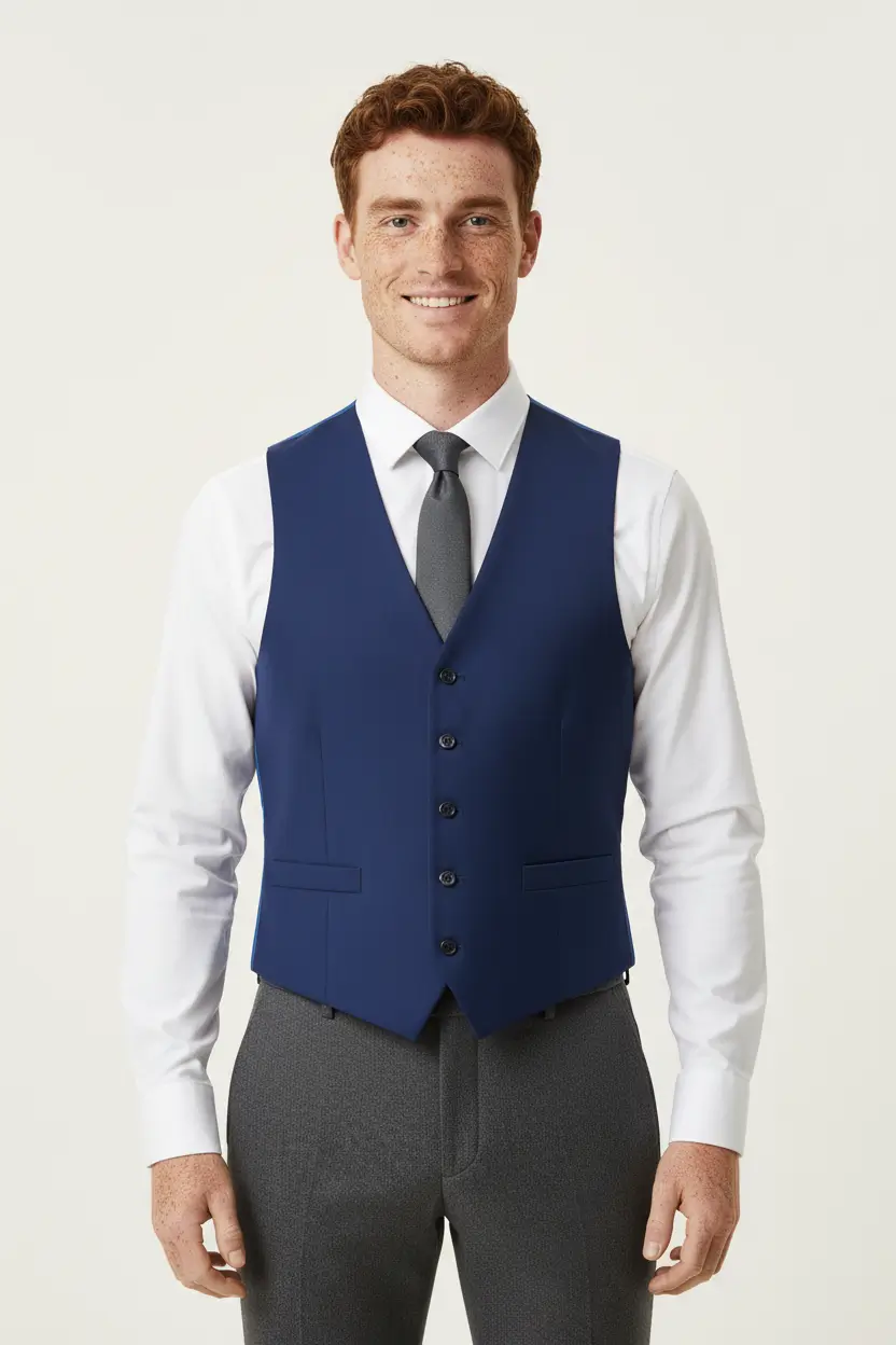 Men's French Blue Vest Image 1