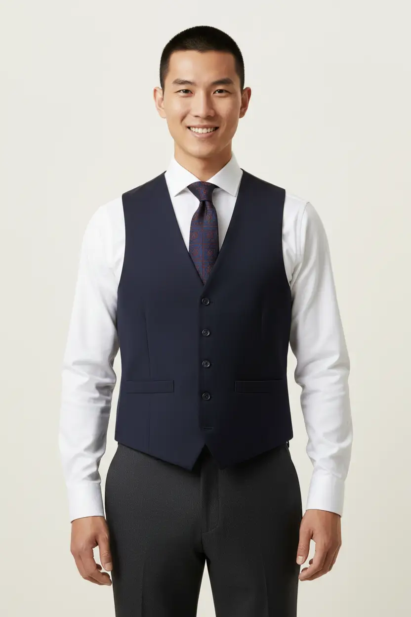 Men's Classic Navy Vest Image 1