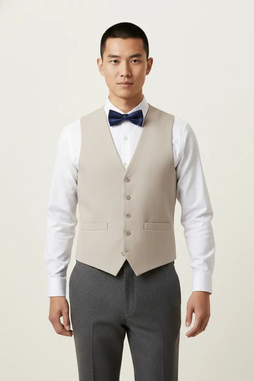 Men's Beige Vest Image 1