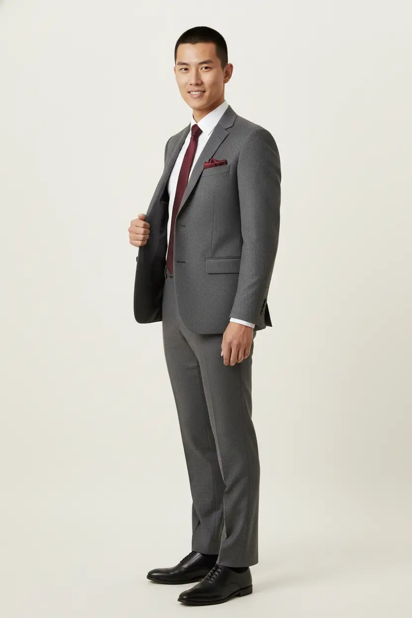 Men's Medium Gray Suit Image 2