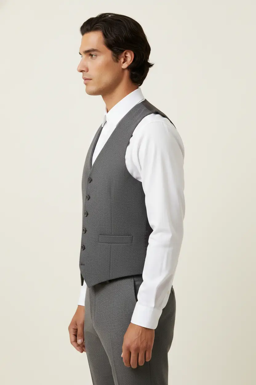 Men's Medium Gray Vest Image 2