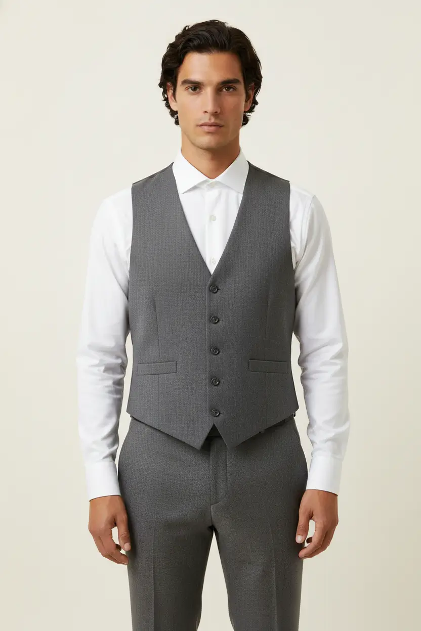 Men's Medium Gray Vest Image 1