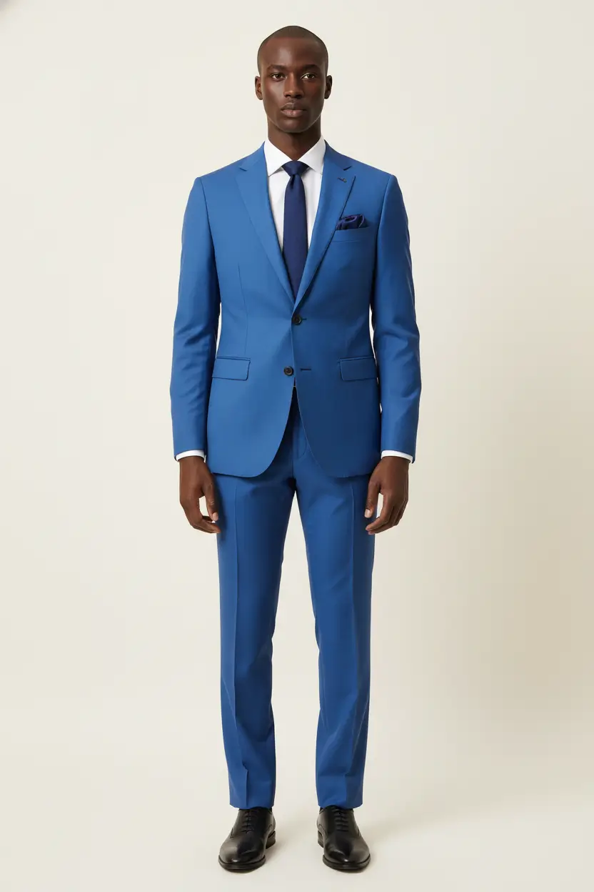 Men's Teal Blue Suit Slim Fit Image 1