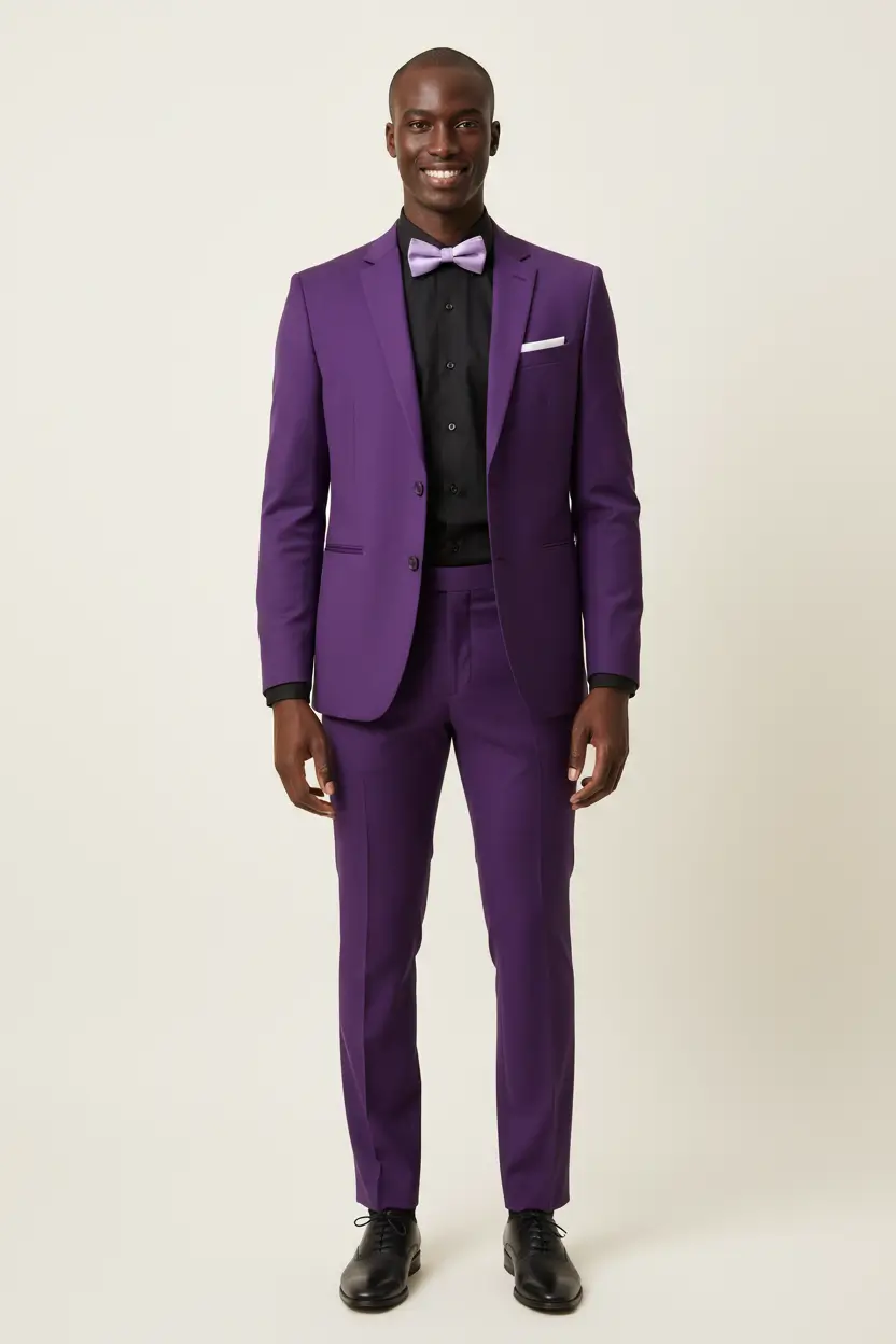 Men's Purple Suit Notch Lapel Slim Fit