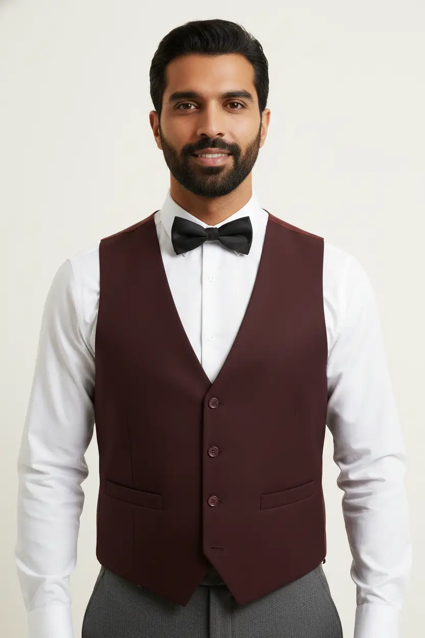 Men's Burgundy Vest