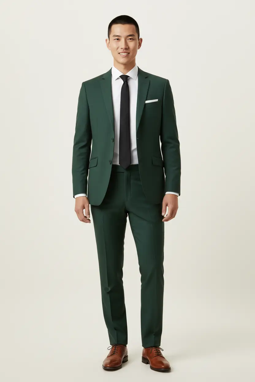 Men's Hunter Green Suit Image 1