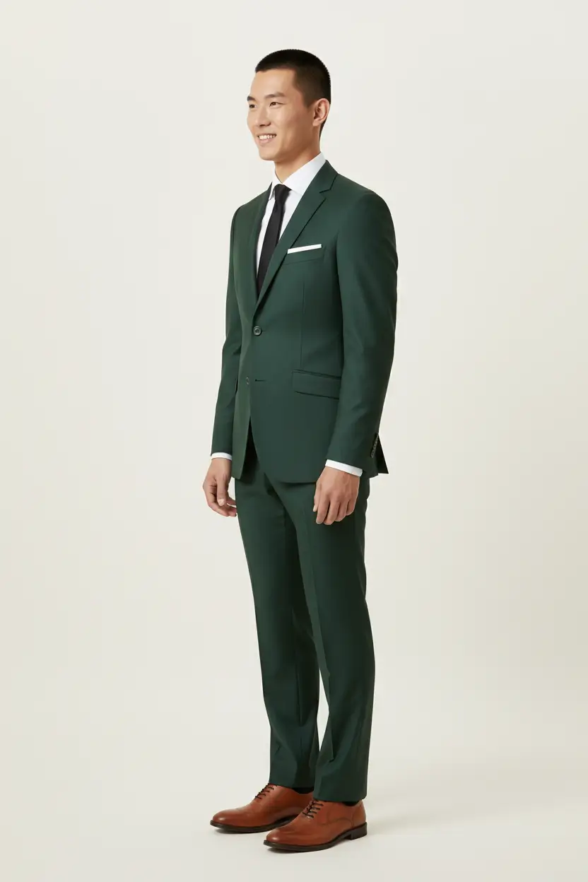 Men's Hunter Green Suit Image 2