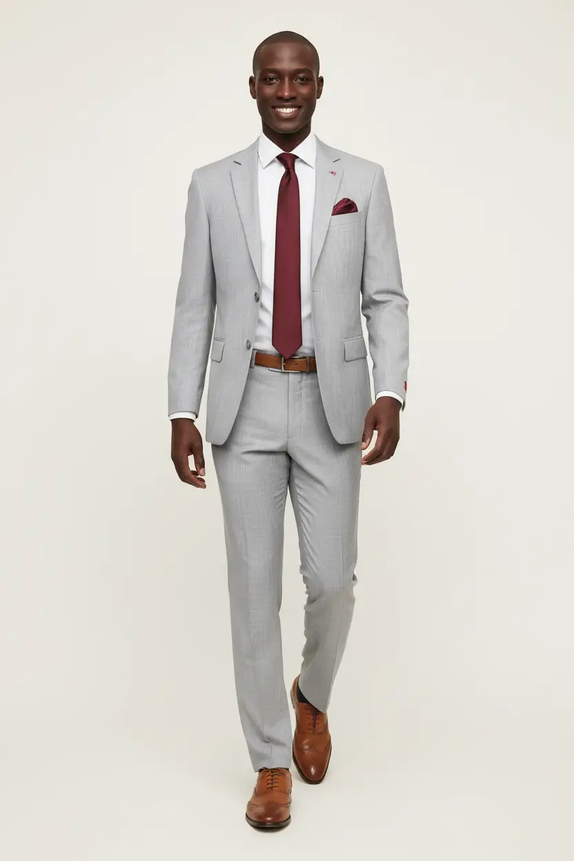 Light Grey Linen-Look Suit
