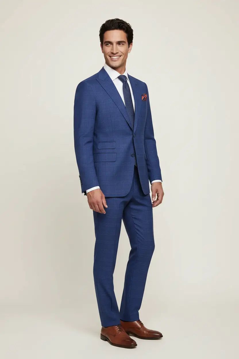 English Laundry Royal Blue Plaid Suit Image 2