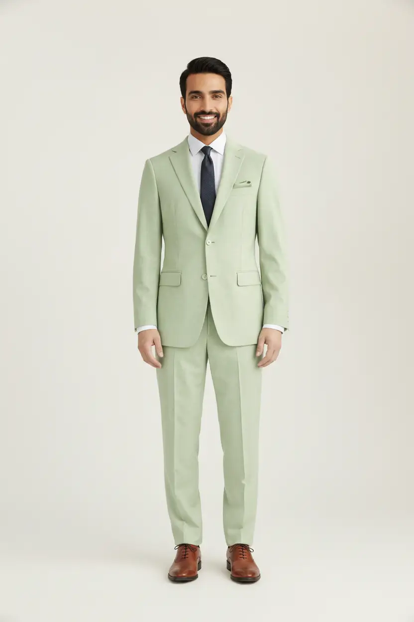 Men's Pistachio Green Suit Image 1