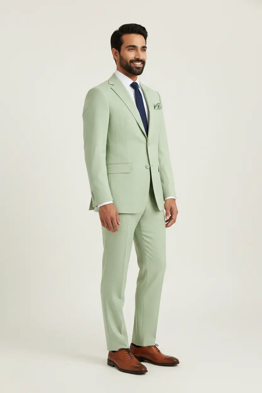 Men's Pistachio Green Suit Image 2