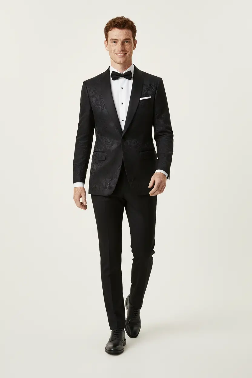 Men's Red Tuxedo Paisley Shawl Lapel Image 1