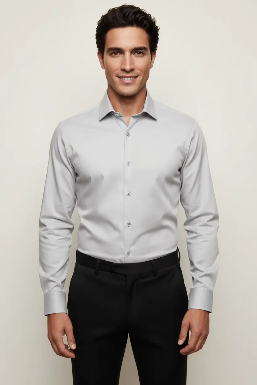 Light Gray Dress Shirt Image 1