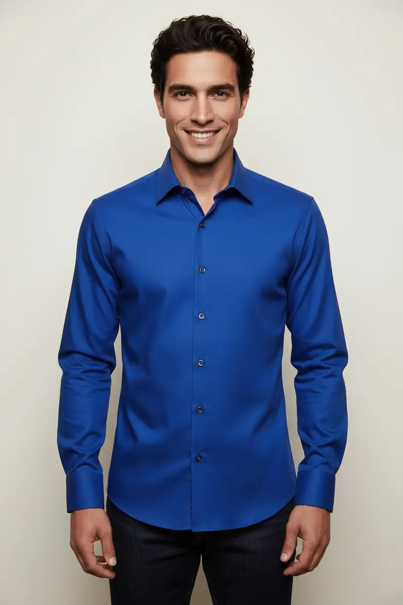 Royal Blue Dress Shirt Image 1