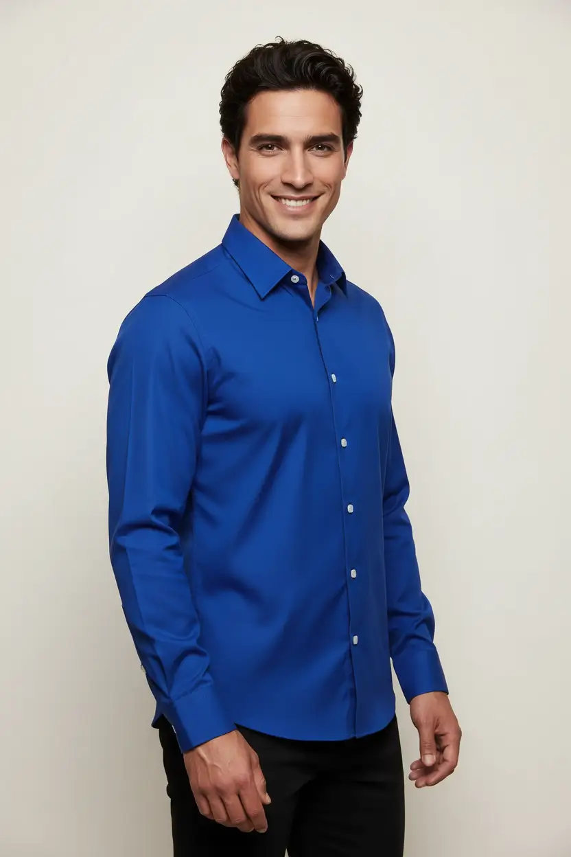 Royal Blue Dress Shirt Image 2