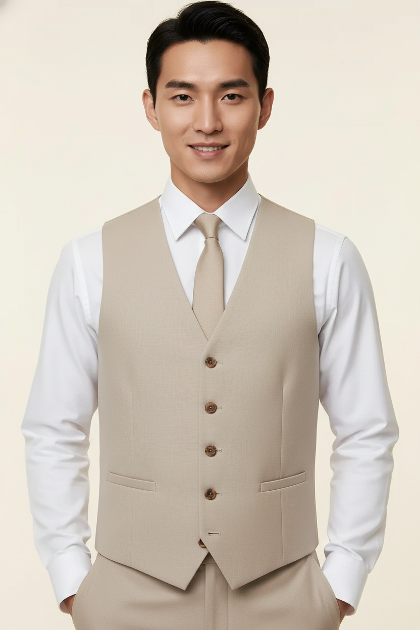 Beige Suit Vest Image 1