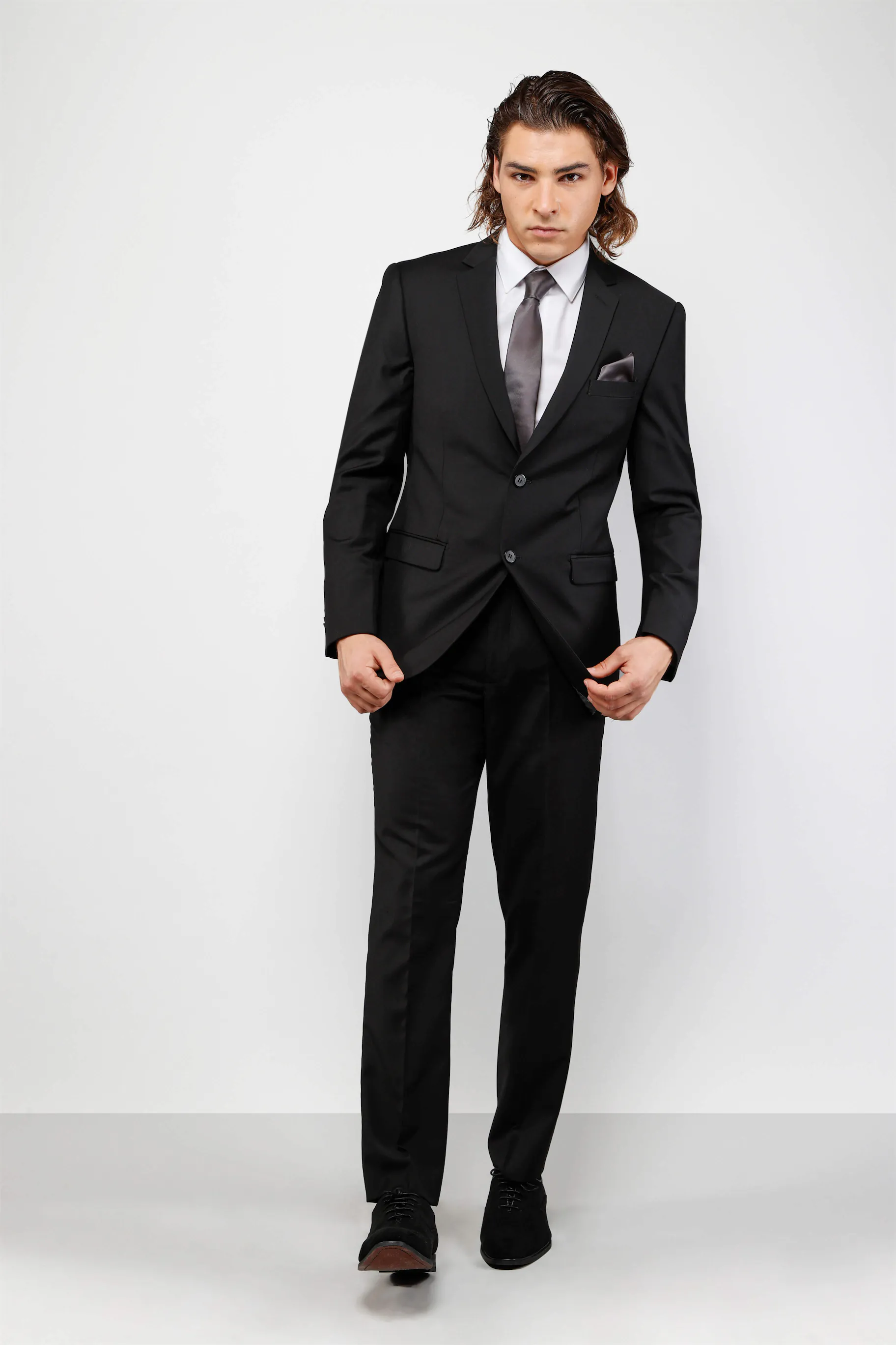 Black 2-Piece Single Breasted Notch Lapel Suit Alex_Black