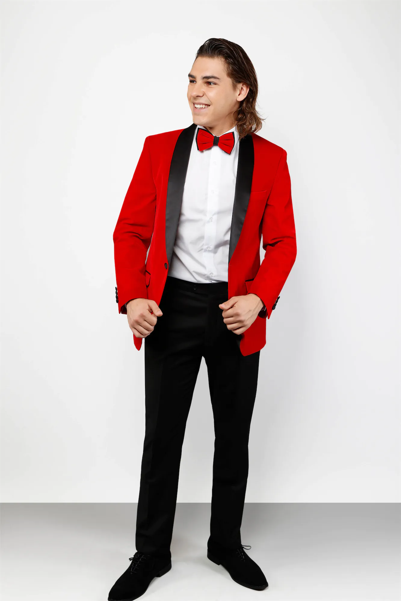 Red Velvet Slim Fit 2-Piece Shawl Lapel Tuxedo Suit Alex_Red_Velvet