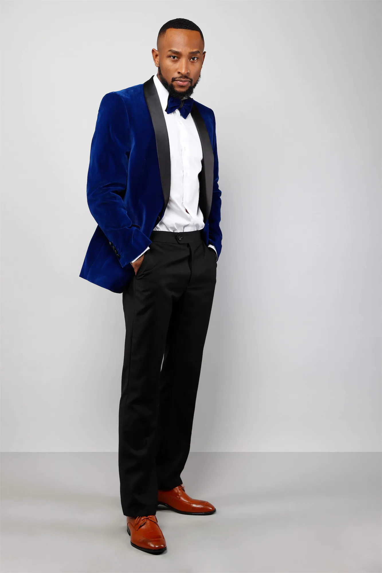 Blue Velvet 2-Piece Shawl Lapel Tuxedo Suit Stephan_Blue_Velvet