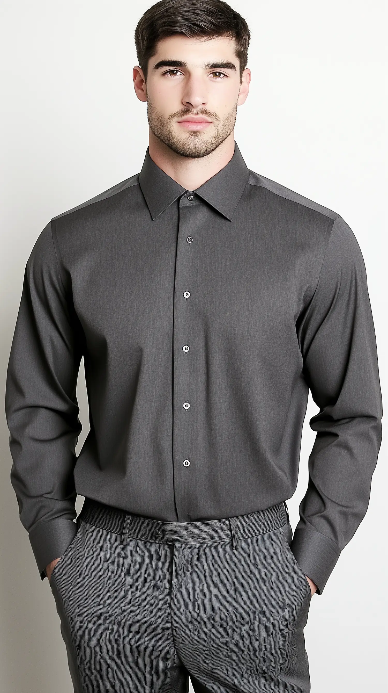 Charcoal Gray Shirt - Cotton Image 1