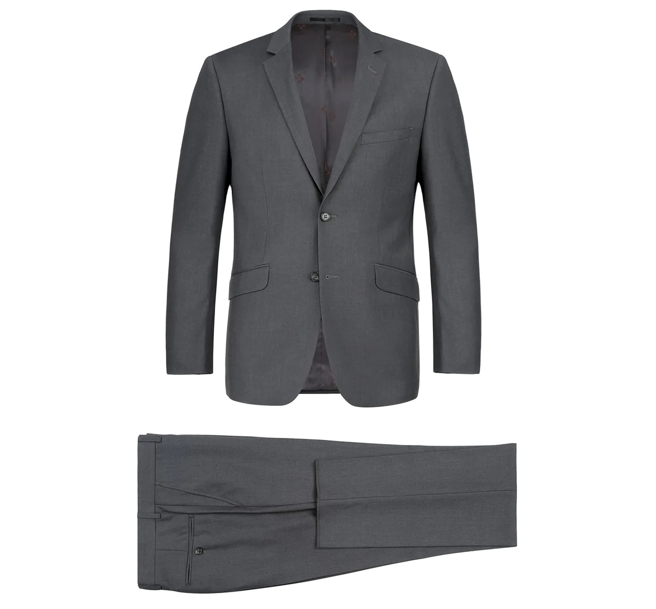 Gray 2-Piece Slim Fit Notch Lapel Solid Suit Stephan_Chr_Gray