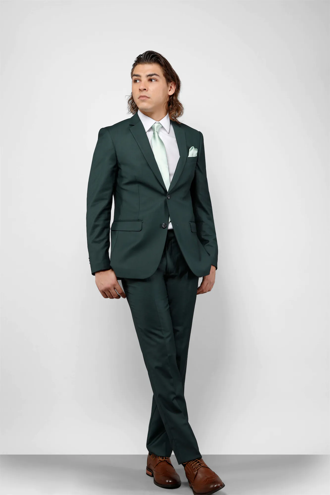 Green 2-Piece Single Breasted Notch Lapel Suit Alex_Green
