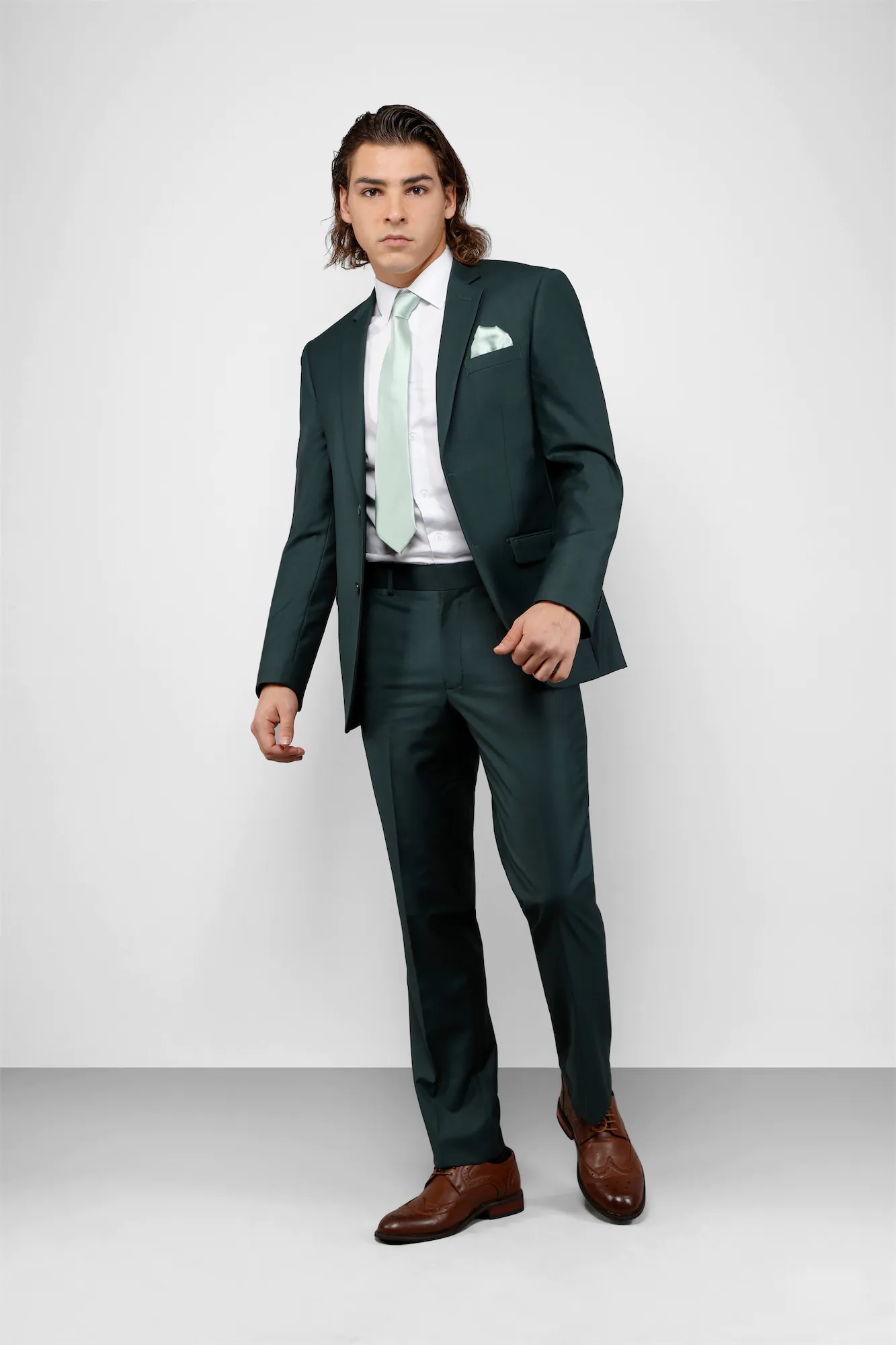 Green 2-Piece Single Breasted Notch Lapel Suit Alex_Green
