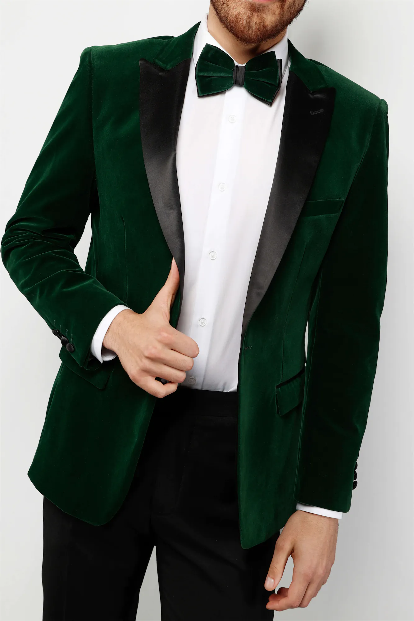 Green Velvet 2-Piece Satin Notched Tuxedo Suit Jon_Green_Velvet