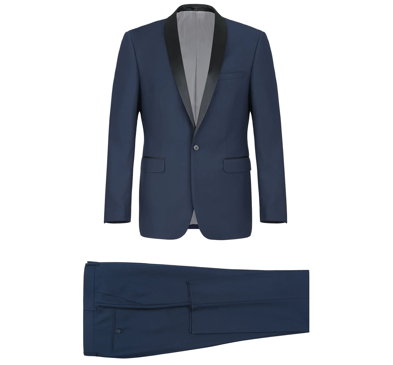 Ink Blue Slim Fit 2-Piece Shawl Lapel Tuxedo Suit Stephan_Ink_Blue