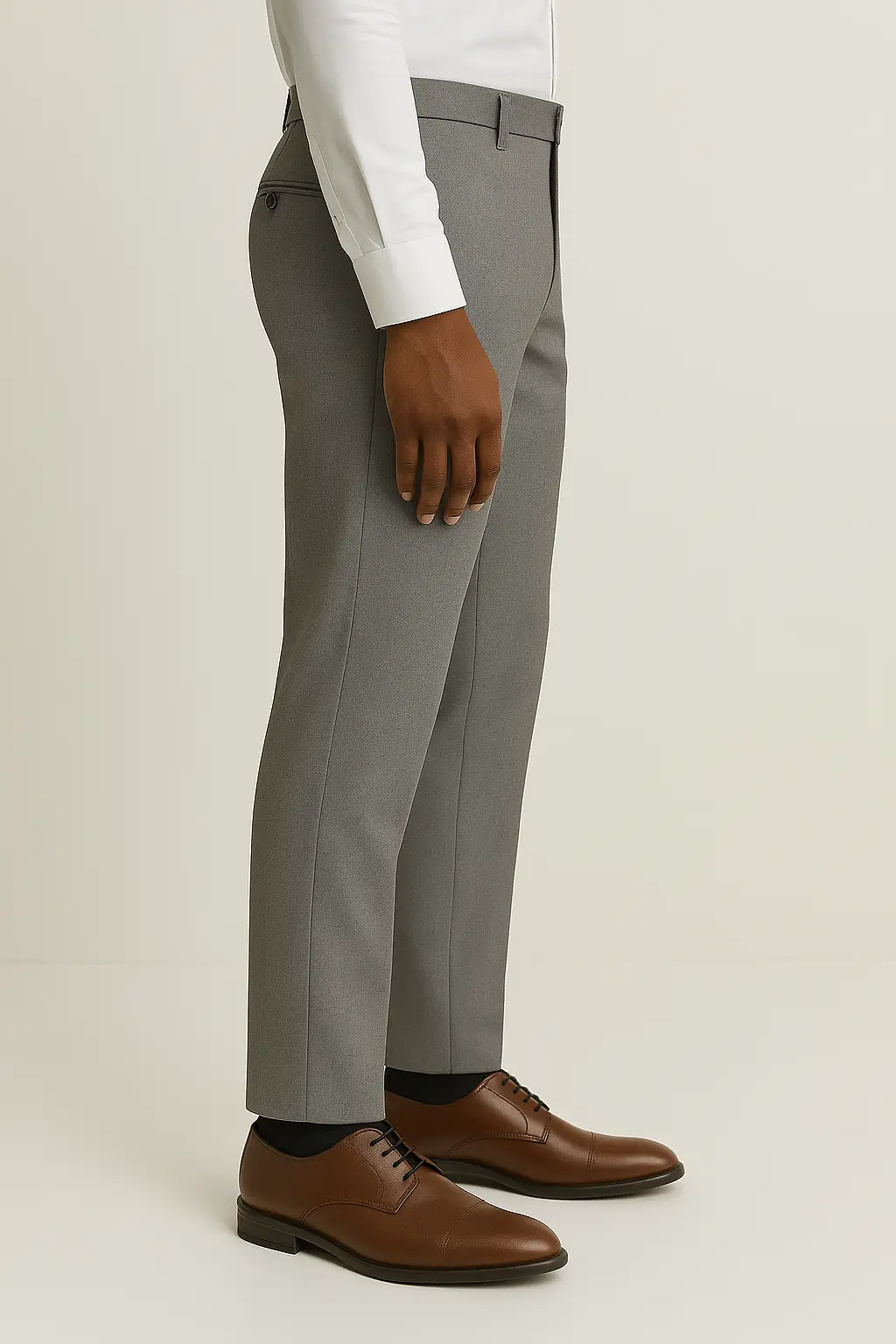 Light Grey Suit Pants Image 2