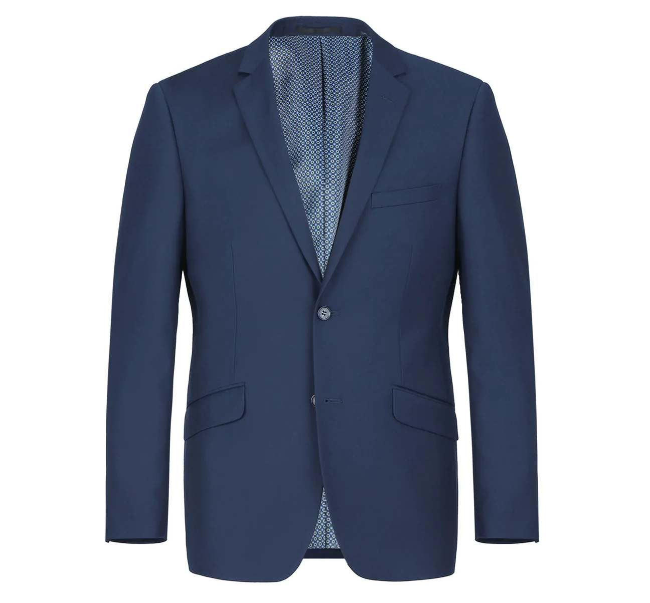 Navy Slim Fit Solid Notch Lapel 2-Piece Suit Jon_French_Blue_Suit