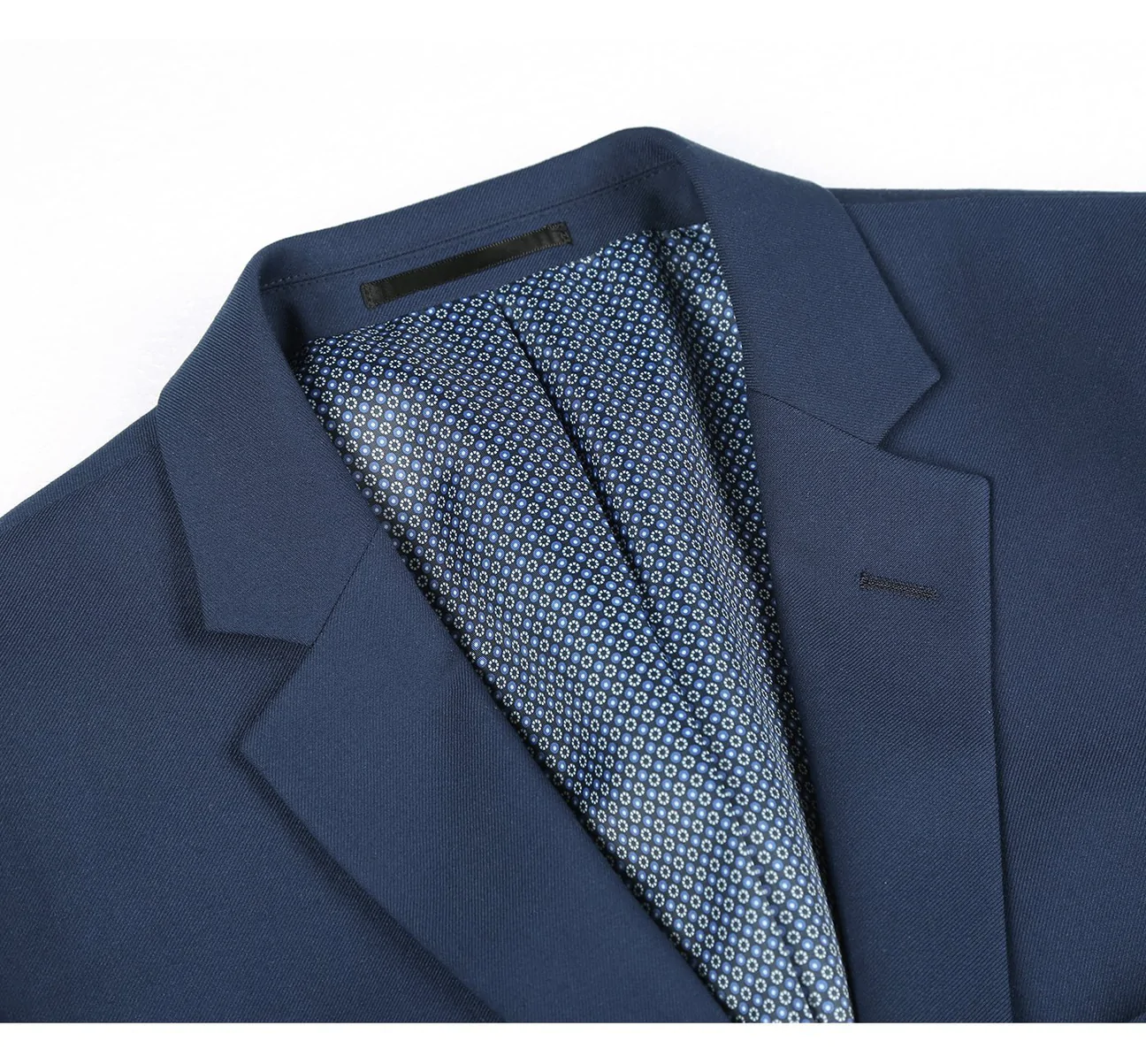 Navy Slim Fit Solid Notch Lapel 2-Piece Suit Jon_French_Blue_Suit