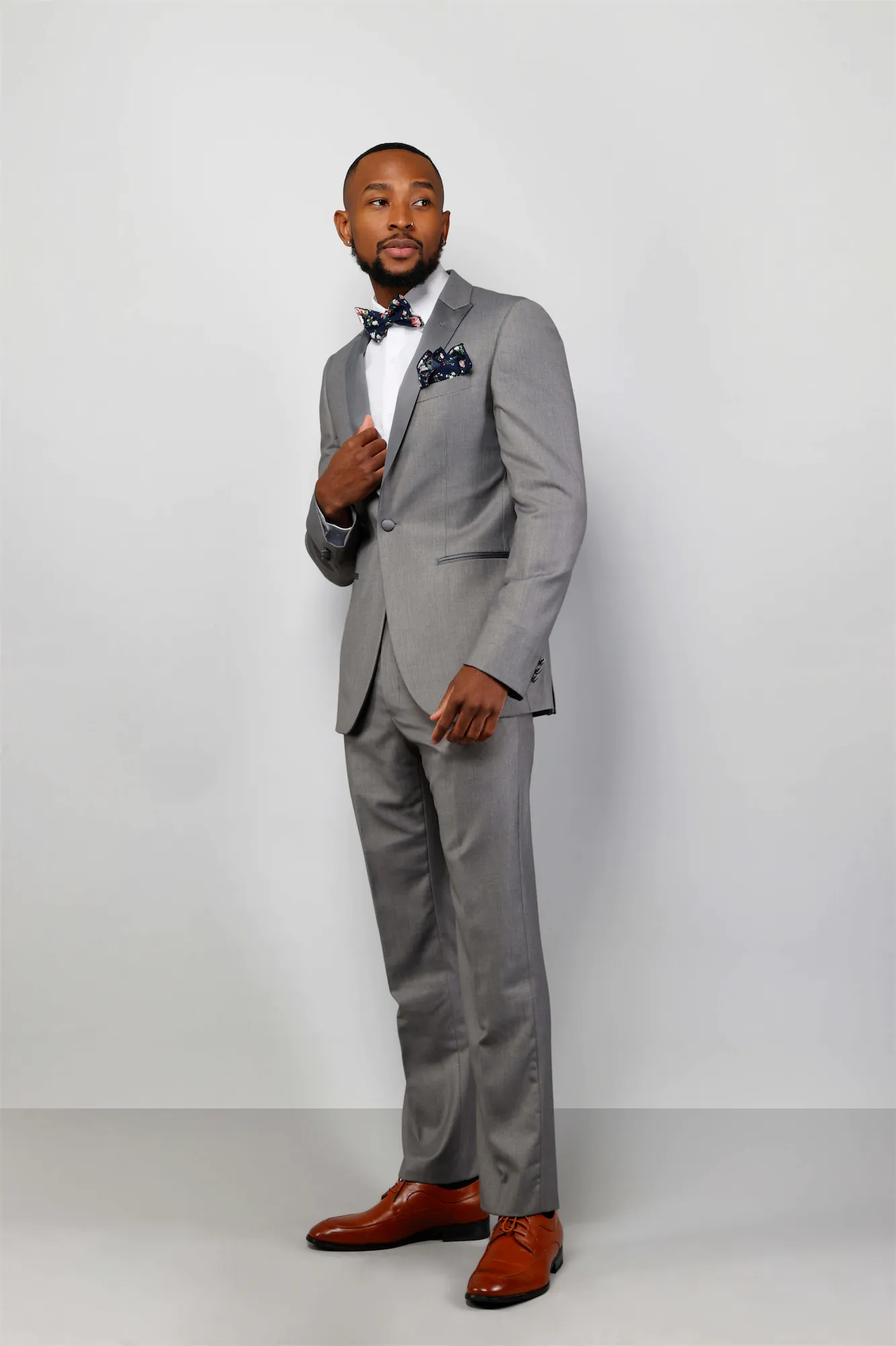 Light Gray Satin Notched 2-Piece Suit Tuxedo Stephan_Light_Gray