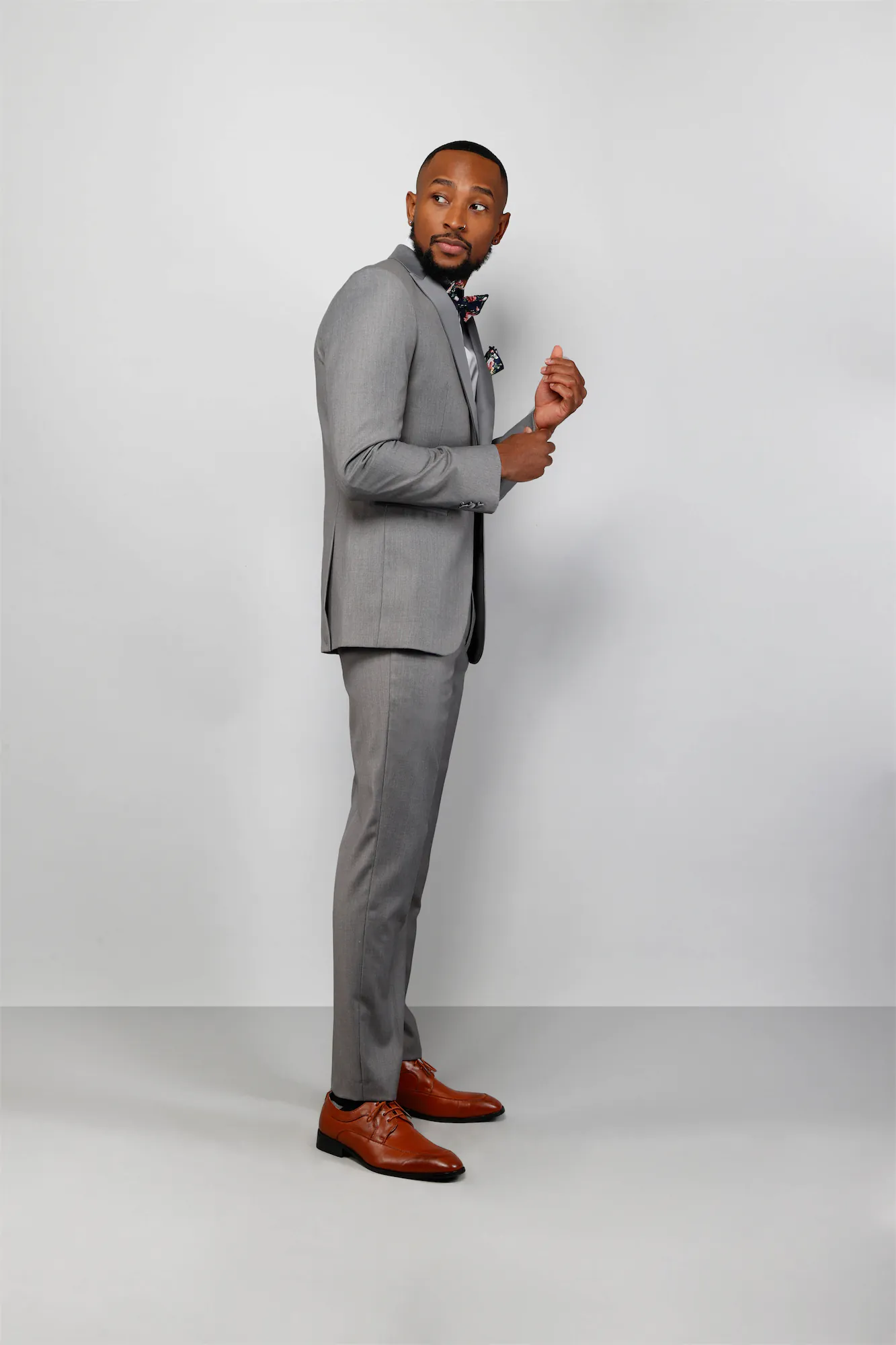 Light Gray Satin Notched 2-Piece Suit Tuxedo Stephan_Light_Gray