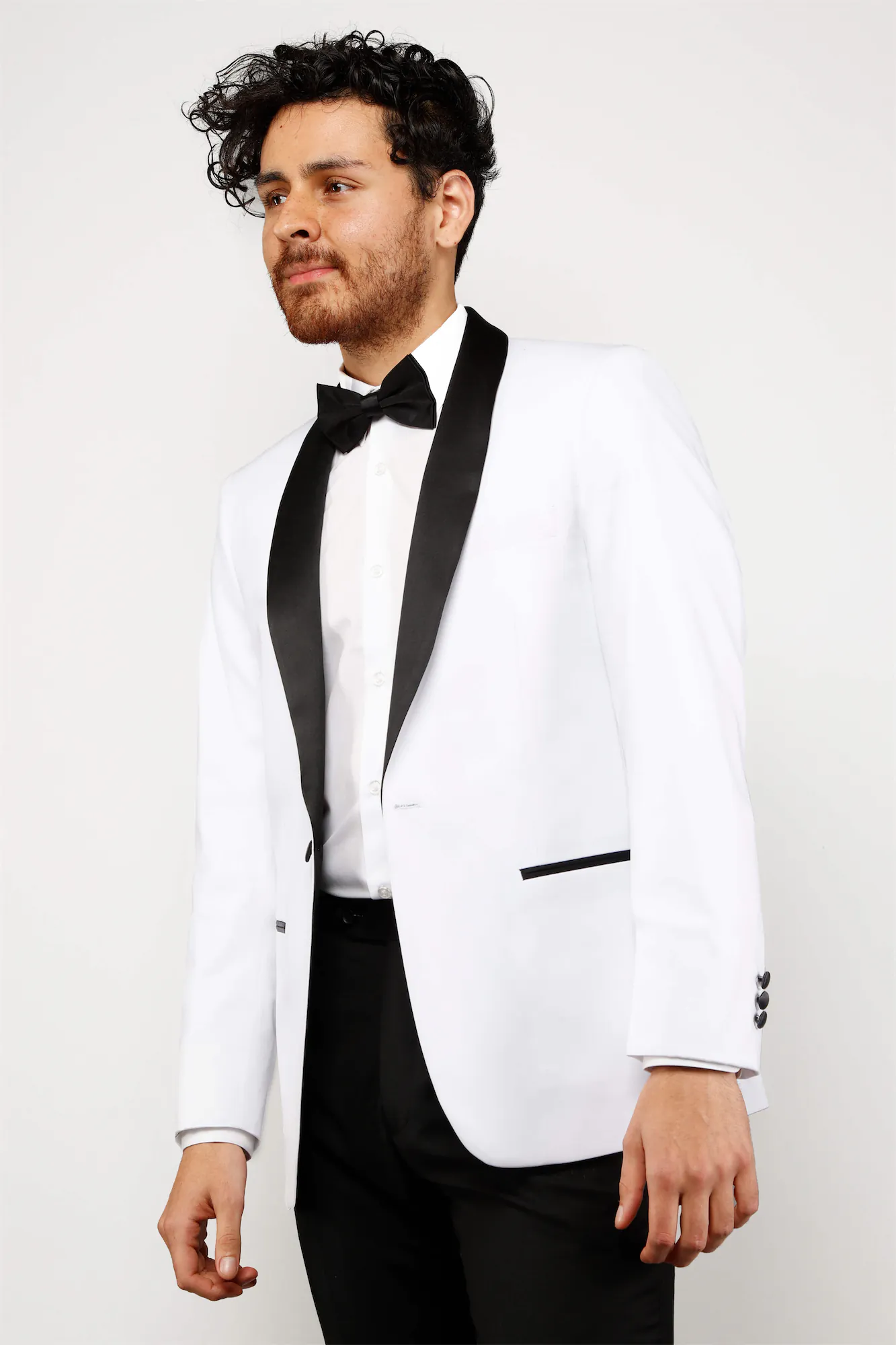 White Slim Fit 2-Piece Shawl Lapel Tuxedo Suit Jon_White_Showl