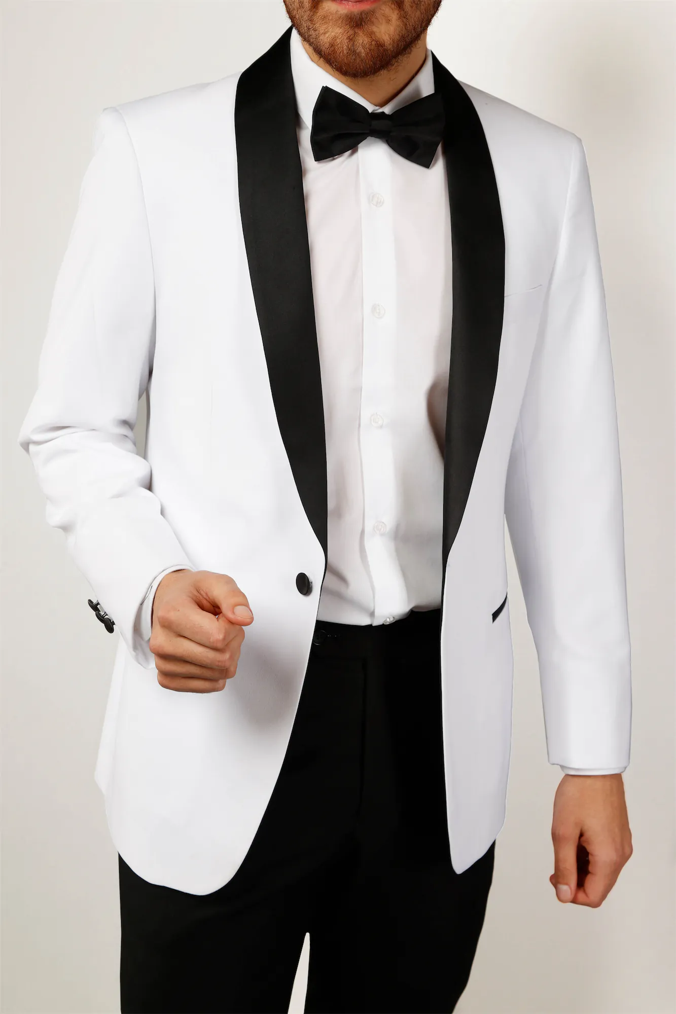 White Slim Fit 2-Piece Shawl Lapel Tuxedo Suit Jon_White_Showl
